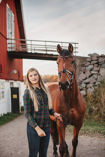 istock Young woman and her horse 503705440
