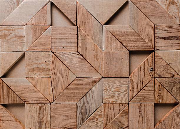 background of geometric wood pieces.