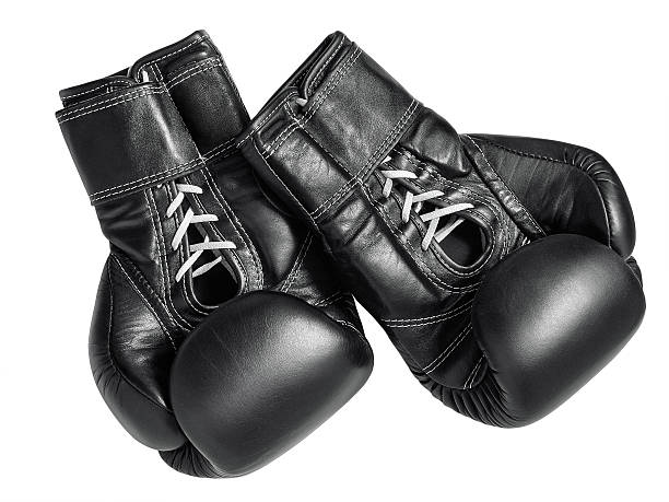 boxing gloves - glove leather black isolated стоковые фото и изображения