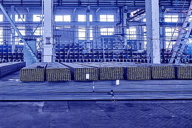 istock Metal pipes in a warehouse 503707112