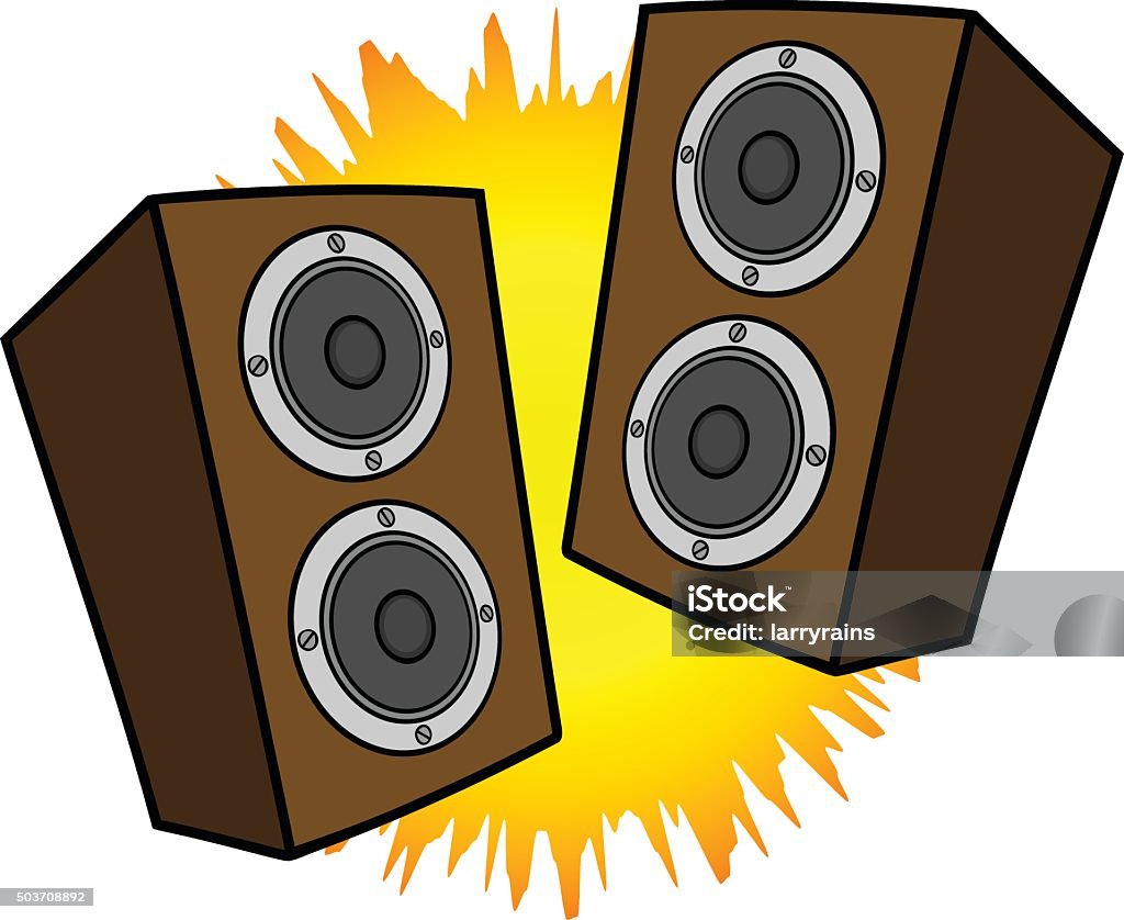 Stereo Speakers Stock Illustration - Download Image Now - Cartoon,  Amplifier, Speaker - iStock