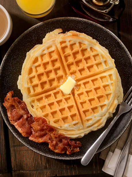 istock Waffles with Melting Butter and Bacon 503709482