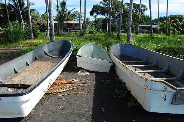 istock Long boats at sea coast 503709678