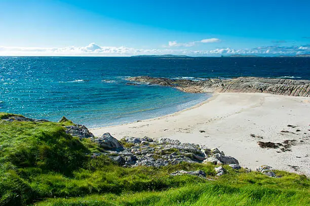 Remote White Sand Beach in Connemara in Ireland
