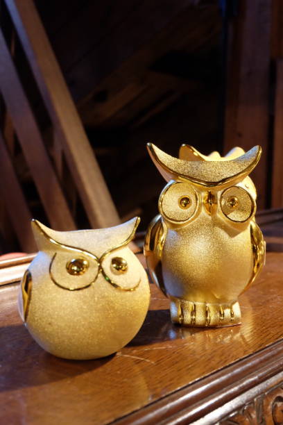 golden owl for lucky golden owl for lucky happy end stock pictures, royalty-free photos & images