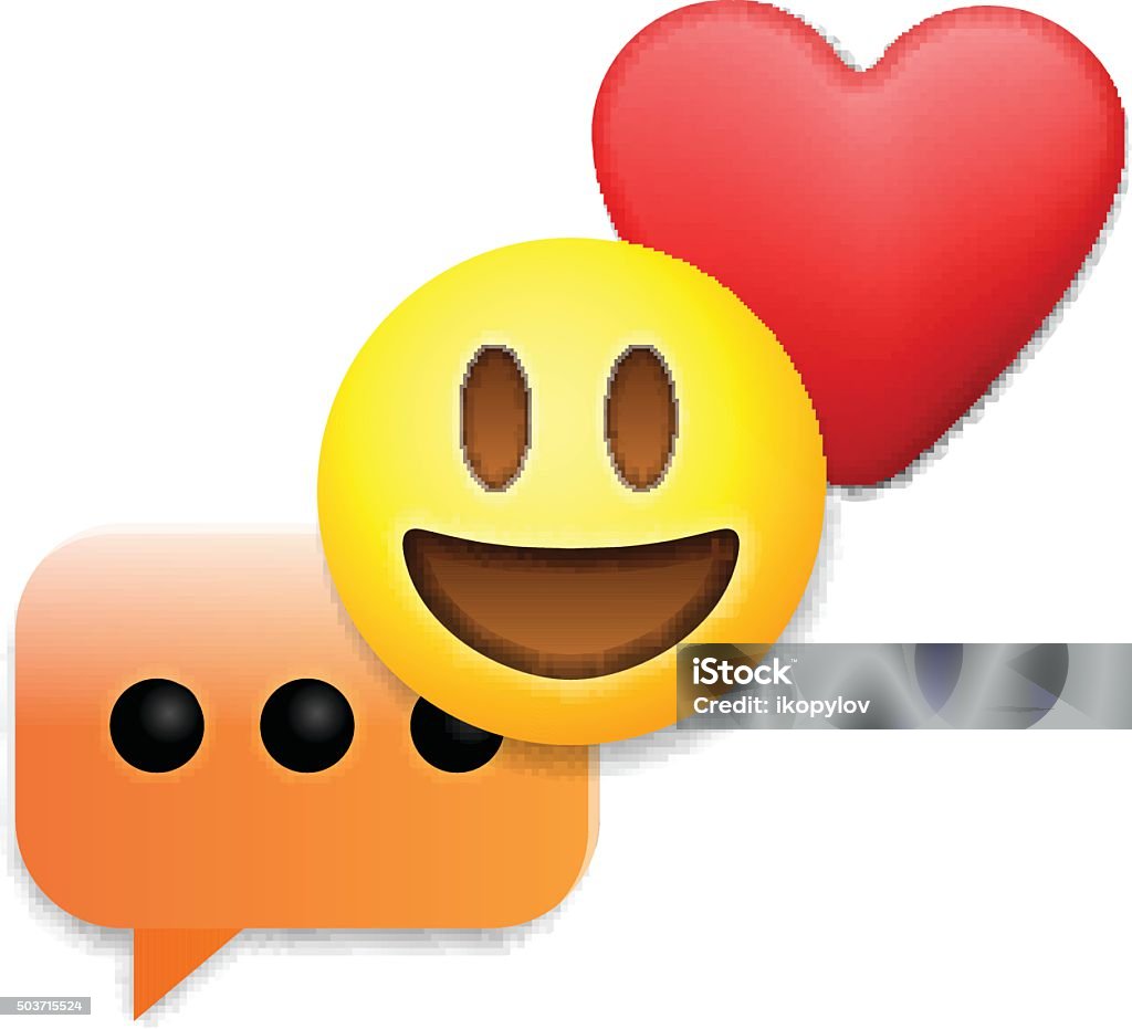 Valentines Day Emoticon Icons Love Emoji Symbols Stock ...