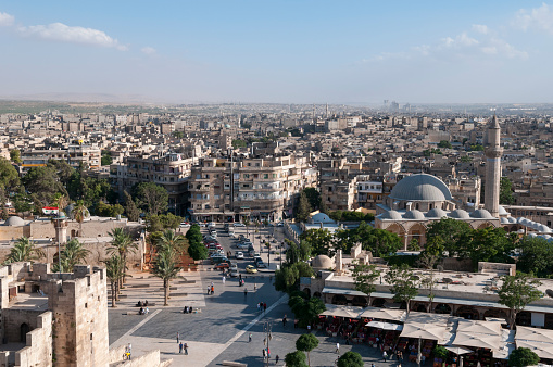 View from the Citadel of the Syrian city of Aleppo