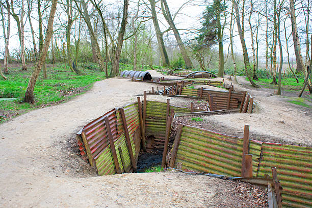 istock world war one trenches on hill in flanders fields Belgium 503725615