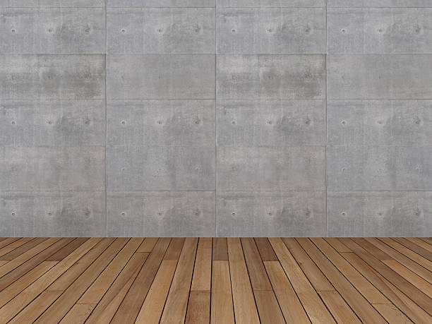 istock concrete wall with wood floor,3d 503726067