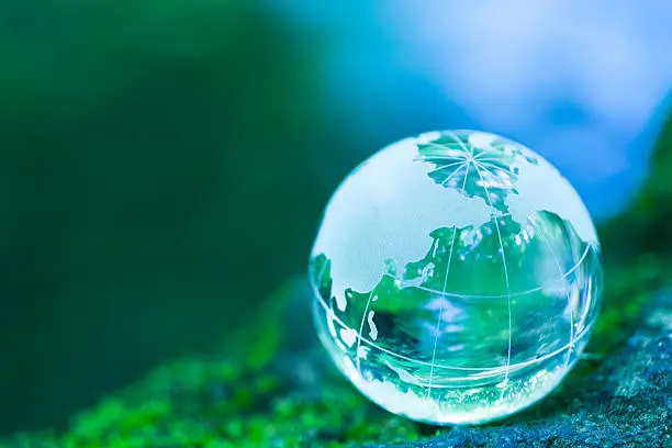 Photo of Globe on mossy rock