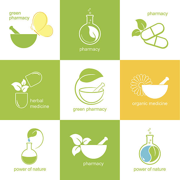 pharmaceutical-symbole - alternative medicine mortar and pestle herbal medicine herb stock-grafiken, -clipart, -cartoons und -symbole