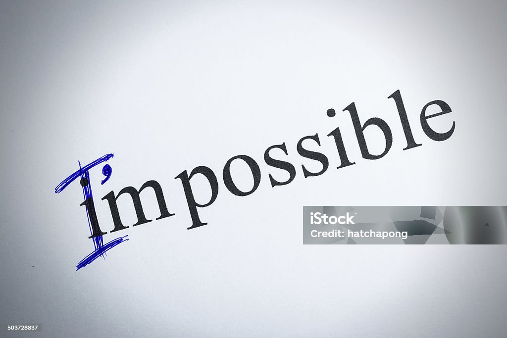 Change the word impossible to I am possible Change the word impossible to I am possible you can change by yourself Adversity Stock Photo