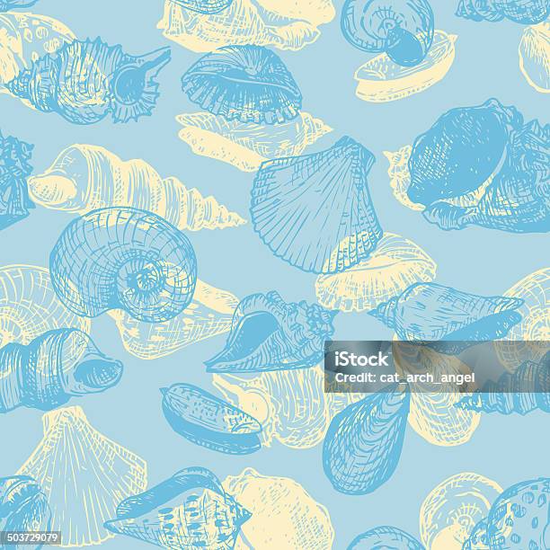 Seamless Vector Pattern With Shells Stock Illustration - Download Image ...