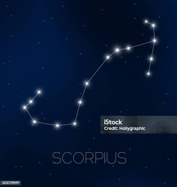 Scorpius Созвездие — стоковая векторная графика и другие изображения на тему Созвездие - Созвездие, Звезда, Форма звезды