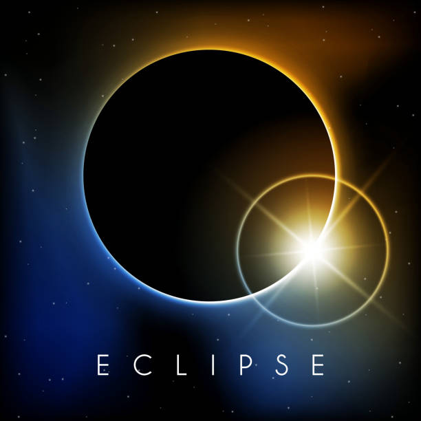 illustrations, cliparts, dessins animés et icônes de eclipse avec reflet d'objectif - eclipse