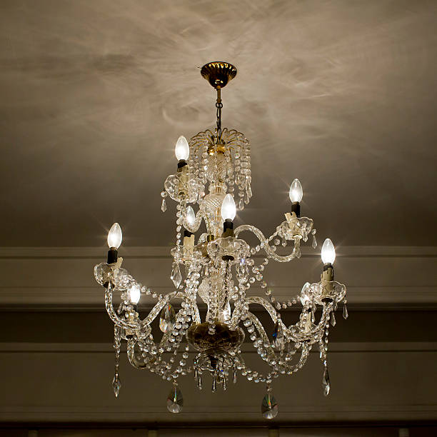 istock Chrystal chandelier close-up with copy space 503729449