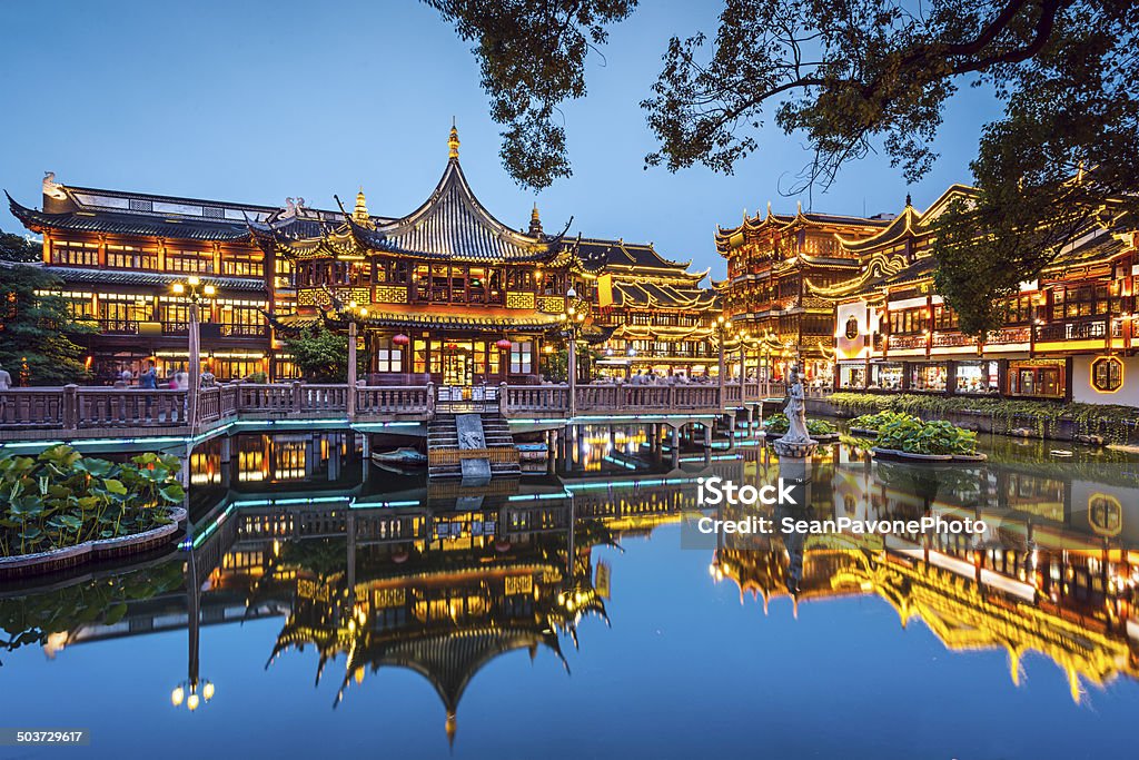 Yuyuan Gardens Shanghai, China at Yuyuan Gardens. Yu Yuan Gardens Stock Photo