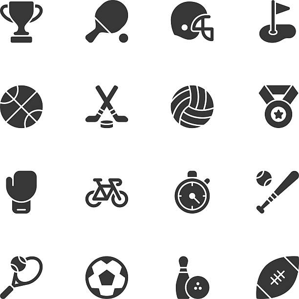 sport-icons-normal - vector soccer ball sports equipment ball stock-grafiken, -clipart, -cartoons und -symbole