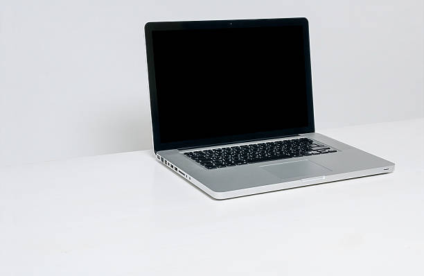 istock Opened laptop with isolated screen on white backgroung 503729833