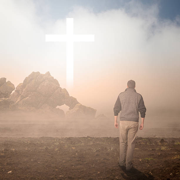 istock Walk to the cross on a field 503731768