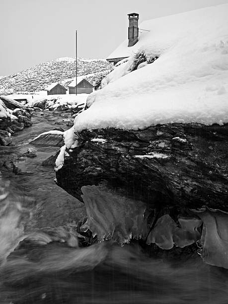 istock Mountain stream in winter, Gebirgsbach im Winter 503732056