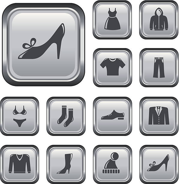 Clothes buttons vector art illustration