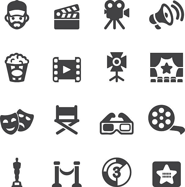 киноиндустрия силуэт иконы/eps10 - movie icon stock illustrations