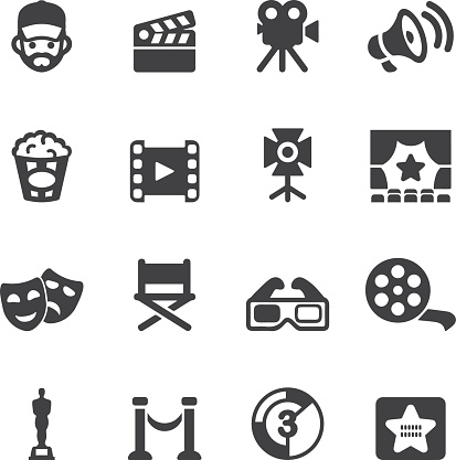 Film industry Silhouette icons 