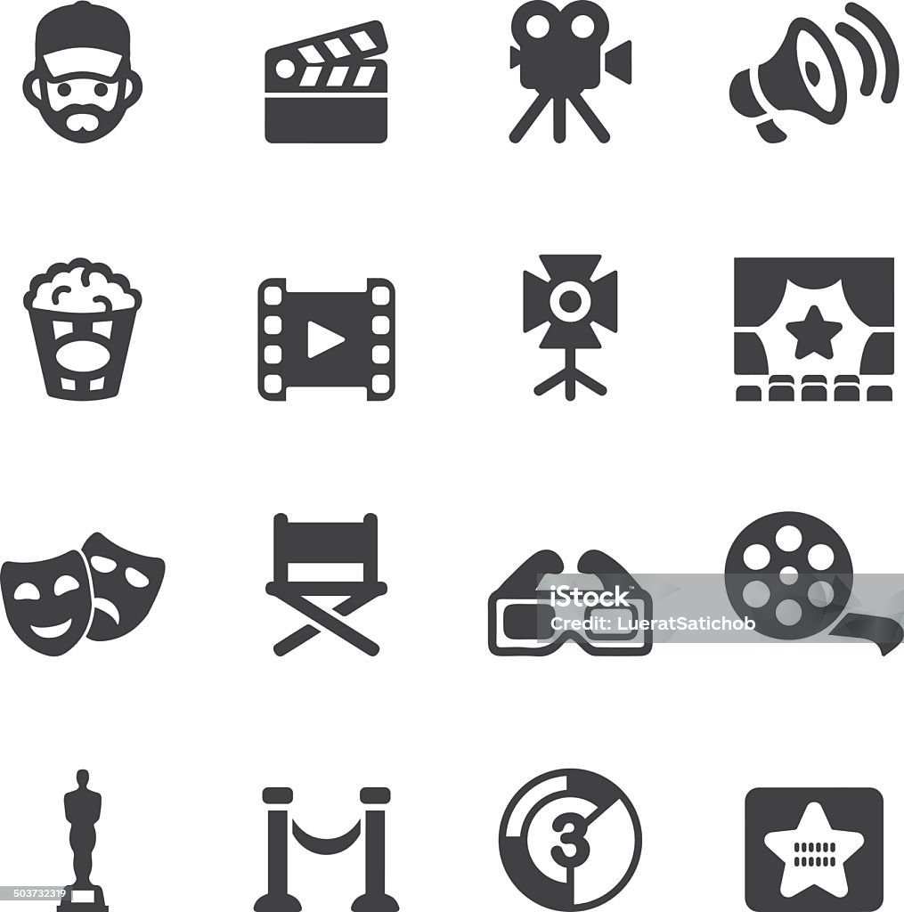 Film industry Silhouette icons | EPS10 Film industry Silhouette icons  Icon Symbol stock vector