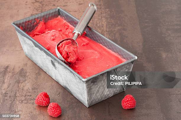 Raspberry Sorbet Stock Photo - Download Image Now - Cold Temperature, Freshness, Frozen Food