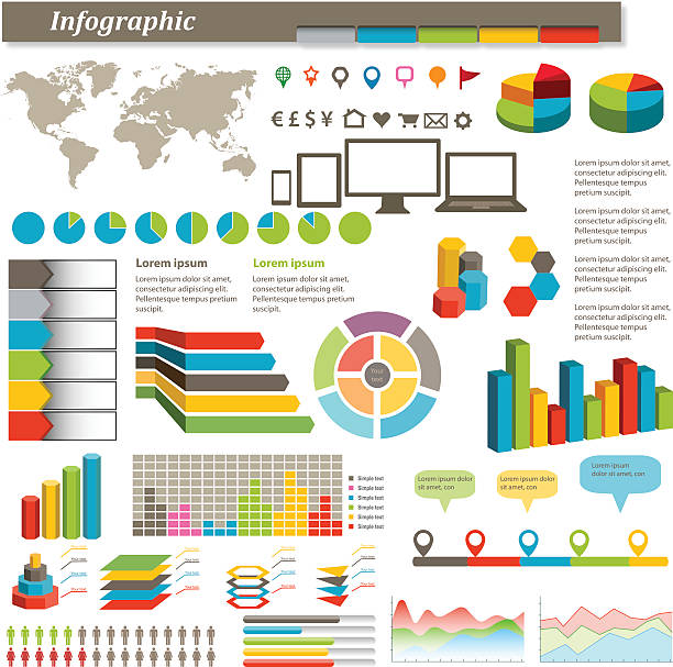 Infographic Elements Vector infographic elements. double arrow chart stock illustrations