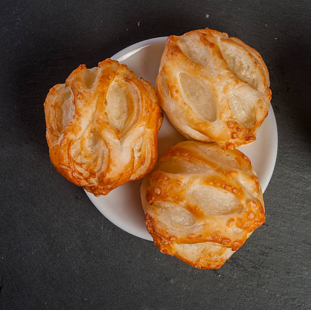 istock Bread Roll with cottage cheese filling and coffe 503742706