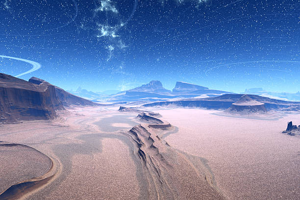 istock Fantasy alien planet. Rocks and sky 503742784