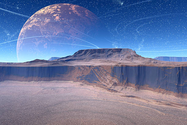 istock Fantasy alien planet. Rocks and sky 503742892