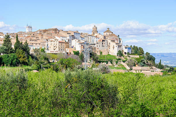 The view of the village in Tivissa, Spain stock photo