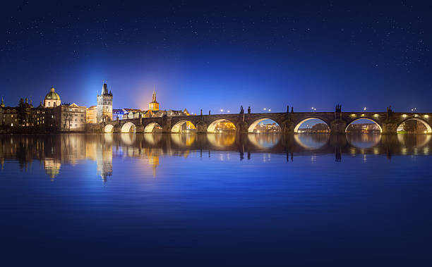 istock View on Charles Bridge in Prague at night 503744032