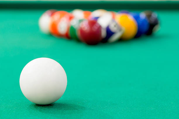 istock focus on the white ball for playing billiards 503744078