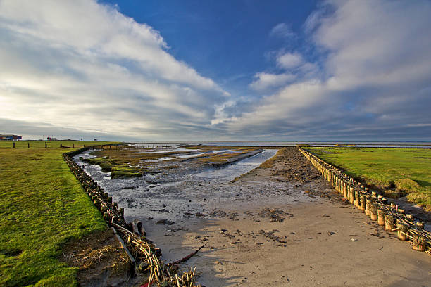 красивый пейзаж северного моря!! - schleswig стоковые фото и изображения