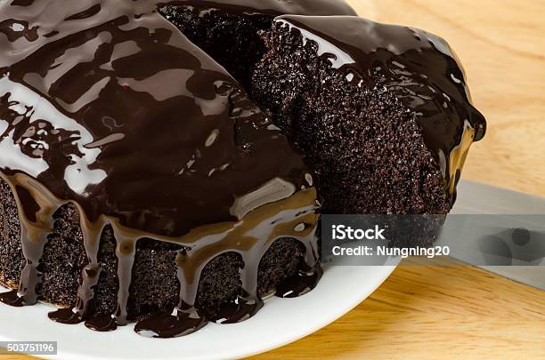 Dark Chocolate Cake Stock Photo - Download Image Now - Bakery, Black Color, Cake