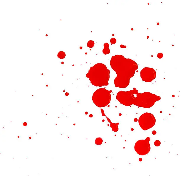 Photo of Red blob on a white background.