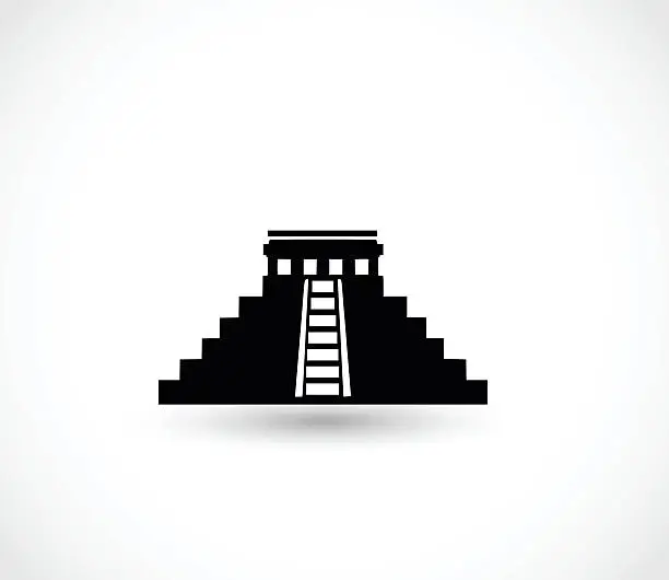 Vector illustration of Aztec pyramid icon vector illustration