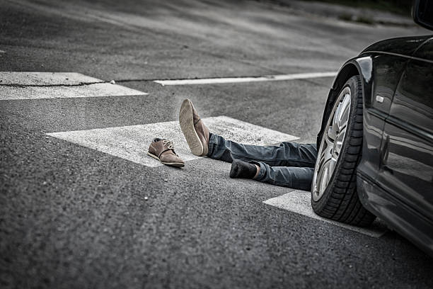 istock Traffic accident.Young man hit by a car 503754048