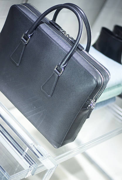 istock Store window man bag leather briefcase 503755808