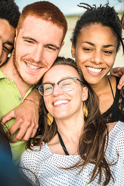 istock Group of friends laughing and doing a selfie 503756202