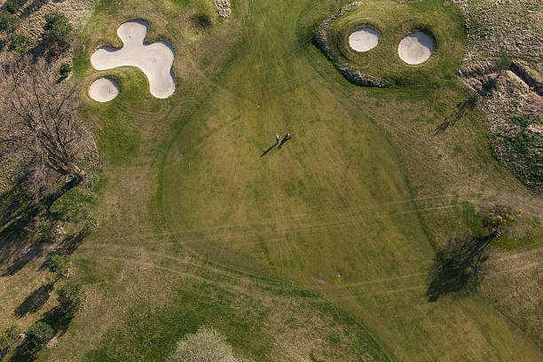 istock Aerial view over golf field 503758404