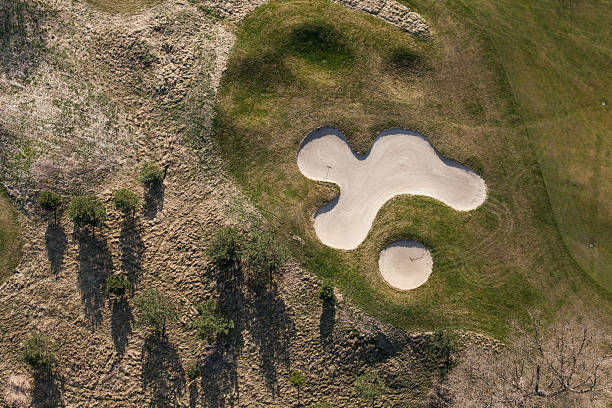 istock Aerial view over golf field 503758510