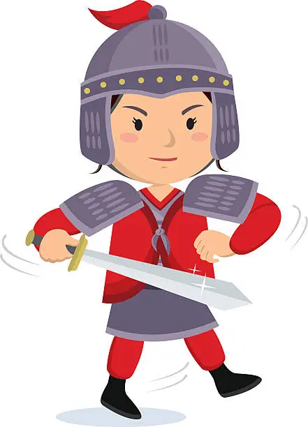 Vector illustration of Female soldier