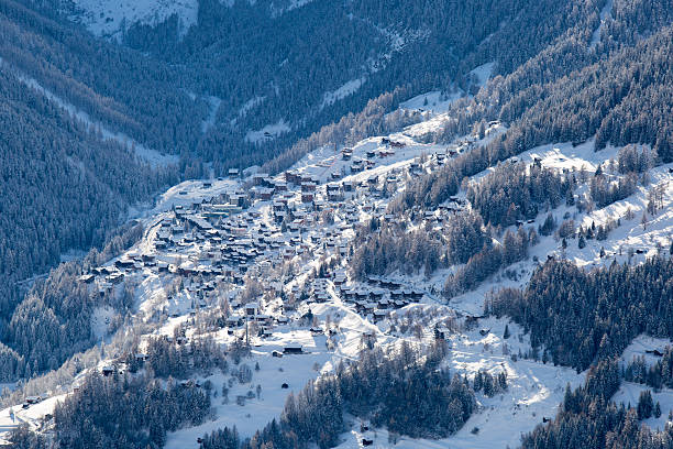 istock Snow-covered mountain village 503758702