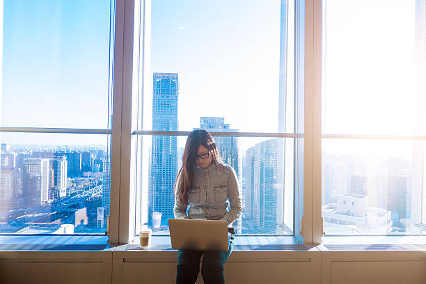 istock Young woman working on laptop 503759104