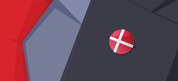 illustrations, cliparts, dessins animés et icônes de danemark drapeau sur le revers pin du revers de la veste de survêtement hommes. - lapel suit macro businessman